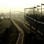 Berlin Warschauer Brücke-Morgendlicher Berufsverkehr